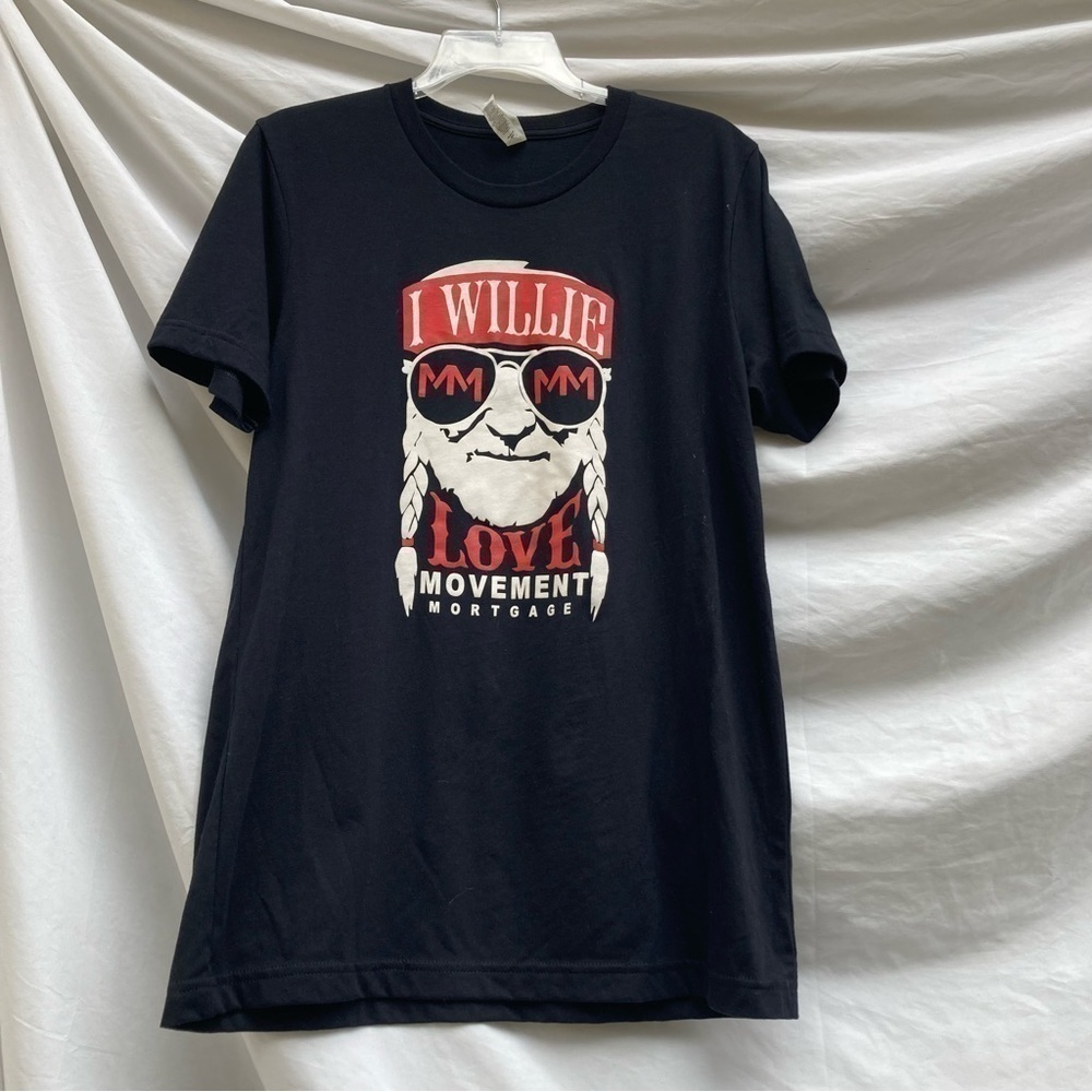 Willie lNelson Black T-Shirt, Size Medium